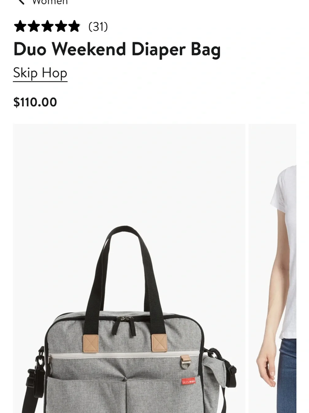 Skip Hop Duo Weekend Diaper Bag - Like new